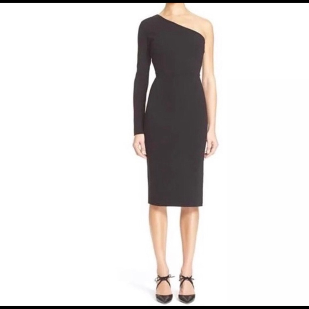 Veronica Beard Black One Shoulder Dress